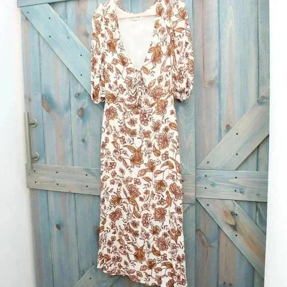 Floral Printed Midi NICHOLAS Danielle Dress Size 6 - Picture 3 of 10
